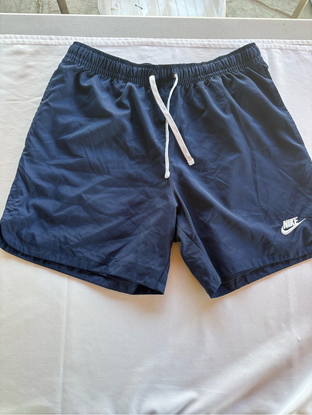 Nike Navy and White Athletic Swim Shorts